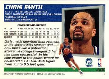 1994-95 Topps - Spectralight #338 Chris Smith Back