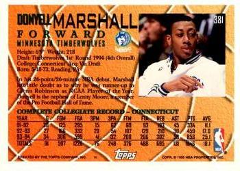 1994-95 Topps - Spectralight #381 Donyell Marshall Back