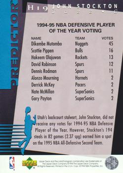 1994-95 Upper Deck - Predictors Exchange: Award Winners #H19 John Stockton Back