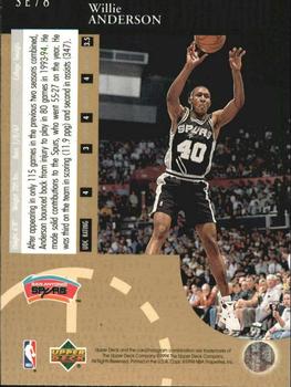 1994-95 Upper Deck - Special Edition Gold #SE78 Willie Anderson Back