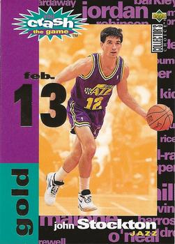 1995-96 Collector's Choice - You Crash the Game Gold: Assists/Rebounds #C7 John Stockton Front
