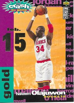 1995-96 Collector's Choice - You Crash the Game Gold: Assists/Rebounds #C16 Hakeem Olajuwon Front