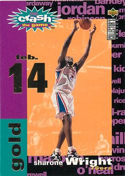 1995-96 Collector's Choice - You Crash the Game Gold: Assists/Rebounds #C18 Sharone Wright Front