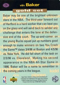 1995-96 Collector's Choice - You Crash the Game Gold Exchange: Assists/Rebounds #C9 Vin Baker Back