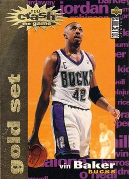 1995-96 Collector's Choice - You Crash the Game Gold Exchange: Assists/Rebounds #C9 Vin Baker Front