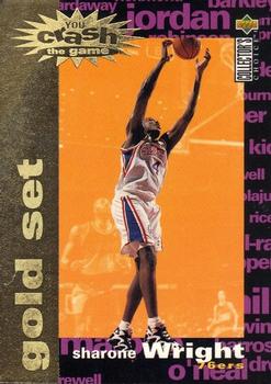1995-96 Collector's Choice - You Crash the Game Gold Exchange: Assists/Rebounds #C18 Sharone Wright Front
