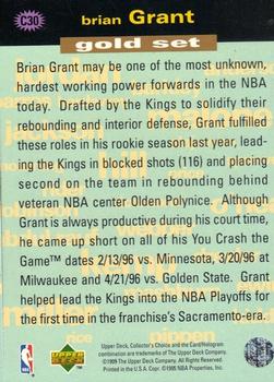 1995-96 Collector's Choice - You Crash the Game Gold Exchange: Assists/Rebounds #C30 Brian Grant Back