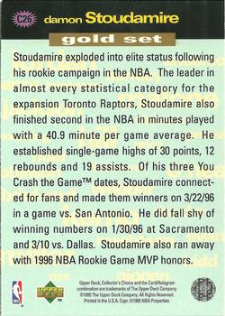 1995-96 Collector's Choice - You Crash the Game Gold Exchange: Assists/Rebounds #C26 Damon Stoudamire Back