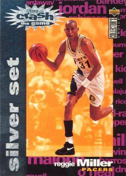 1995-96 Collector's Choice - You Crash the Game Silver Exchange: Assists/Rebounds #C21 Reggie Miller Front