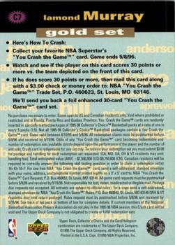 1995-96 Collector's Choice - You Crash the Game Gold: Scoring #C7 Lamond Murray Back