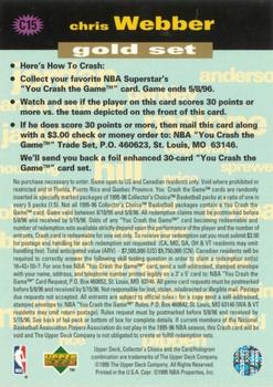 1995-96 Collector's Choice - You Crash the Game Gold: Scoring #C15 Chris Webber Back