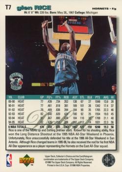 1995-96 Collector's Choice - 1995-1996 Debut Player's Club #T7 Glen Rice Back