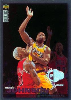 1995-96 Collector's Choice - 1995-1996 Debut Player's Club Platinum #T1 Magic Johnson Front