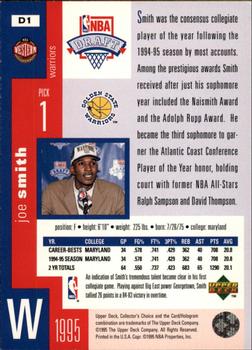 1995-96 Collector's Choice - 1995 NBA Draft Exchange #D1 Joe Smith Back