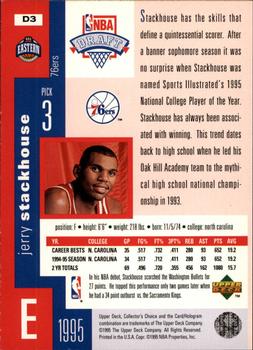 1995-96 Collector's Choice - 1995 NBA Draft Exchange #D3 Jerry Stackhouse Back