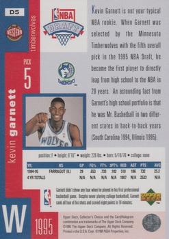 1995-96 Collector's Choice - 1995 NBA Draft Exchange #D5 Kevin Garnett Back