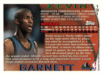 1996-97 Topps #131 Kevin Garnett Back