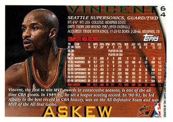 1996-97 Topps #64 Vincent Askew Back