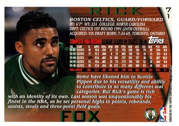 1996-97 Topps #71 Rick Fox Back