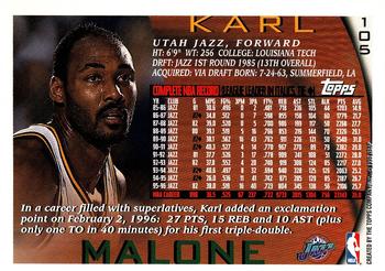 1996-97 Topps #105 Karl Malone Back