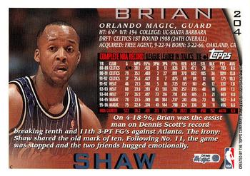 1996-97 Topps #204 Brian Shaw Back