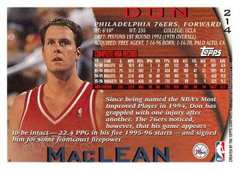 1996-97 Topps #214 Don MacLean Back