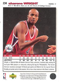 1995-96 Collector's Choice - Player's Club #234 Sharone Wright Back