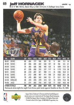 1995-96 Collector's Choice - Player's Club #69 Jeff Hornacek Back