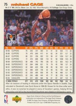 1995-96 Collector's Choice - Player's Club #75 Michael Cage Back