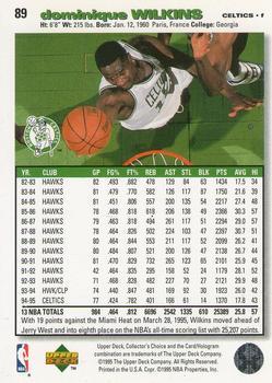 1995-96 Collector's Choice - Player's Club #89 Dominique Wilkins Back