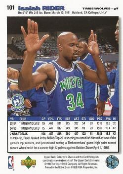 1995-96 Collector's Choice - Player's Club #101 Isaiah Rider Back