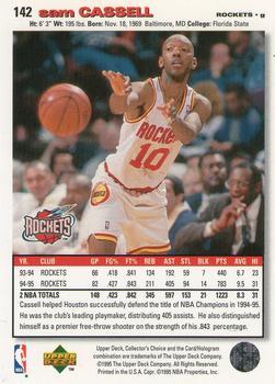 1995-96 Collector's Choice - Player's Club #142 Sam Cassell Back