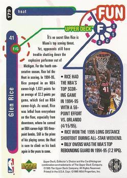 1995-96 Collector's Choice - Player's Club #179 Glen Rice Back