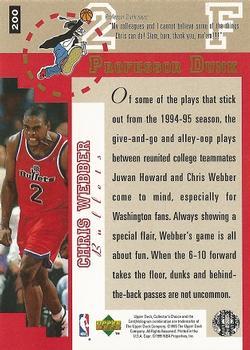 1995-96 Collector's Choice - Player's Club #200 Chris Webber Back