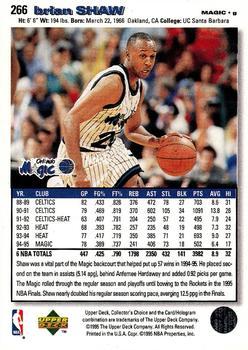 1995-96 Collector's Choice - Player's Club #266 Brian Shaw Back