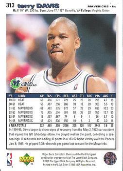 1995-96 Collector's Choice - Player's Club #313 Terry Davis Back
