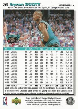 1995-96 Collector's Choice - Player's Club #320 Byron Scott Back