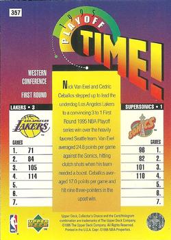 1995-96 Collector's Choice - Player's Club #357 Los Angeles Lakers vs. Seattle SuperSonics Back