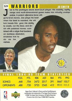 1995-96 Collector's Choice - Player's Club #329 Joe Smith Back