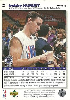 1995-96 Collector's Choice - Platinum Player's Club #25 Bobby Hurley Back