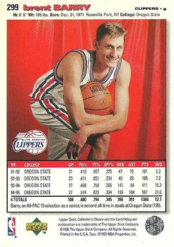 1995-96 Collector's Choice - Platinum Player's Club #299 Brent Barry Back