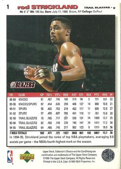 1995-96 Collector's Choice - Platinum Player's Club #1 Rod Strickland Back
