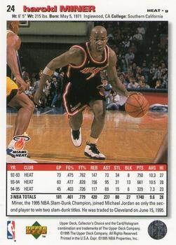 1995-96 Collector's Choice - Platinum Player's Club #24 Harold Miner Back