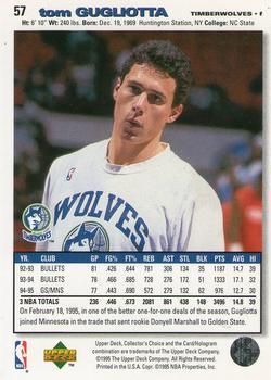 1995-96 Collector's Choice - Platinum Player's Club #57 Tom Gugliotta Back