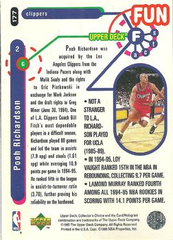 1995-96 Collector's Choice - Platinum Player's Club #177 Pooh Richardson Back