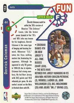 1995-96 Collector's Choice - Platinum Player's Club #182 Derrick Coleman Back