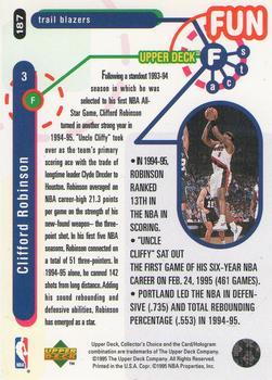 1995-96 Collector's Choice - Platinum Player's Club #187 Clifford Robinson Back