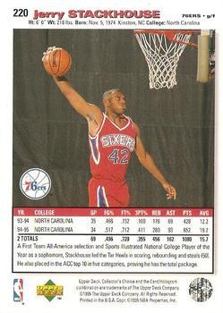 1995-96 Collector's Choice - Platinum Player's Club #220 Jerry Stackhouse Back