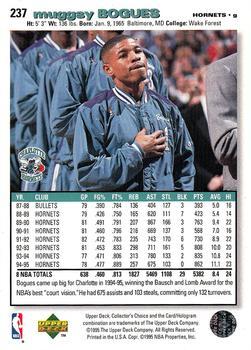 1995-96 Collector's Choice - Platinum Player's Club #237 Muggsy Bogues Back