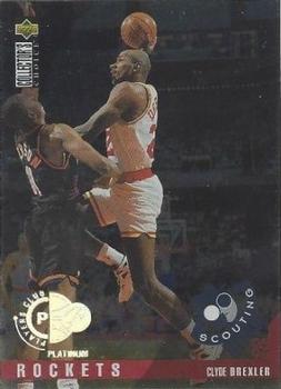 1995-96 Collector's Choice - Platinum Player's Club #330 Clyde Drexler Front
